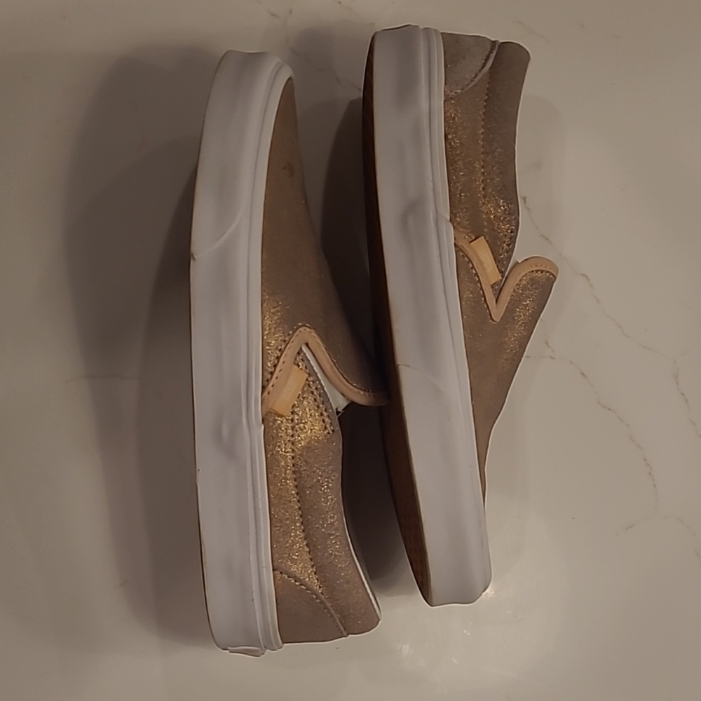 Vans Pink and Gold Slip-On Sneakers - Picture 9 of 12